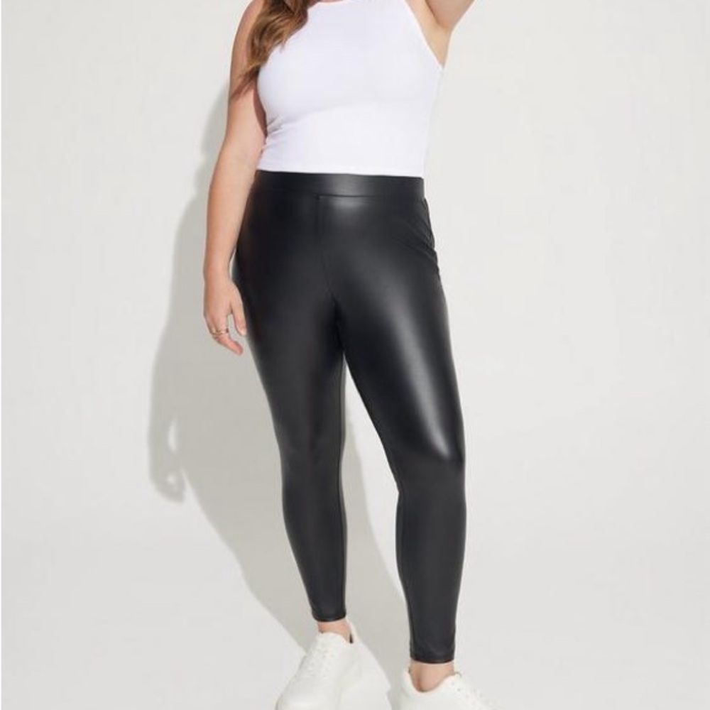 Torrid Black Faux Leather Leggings Size 2X